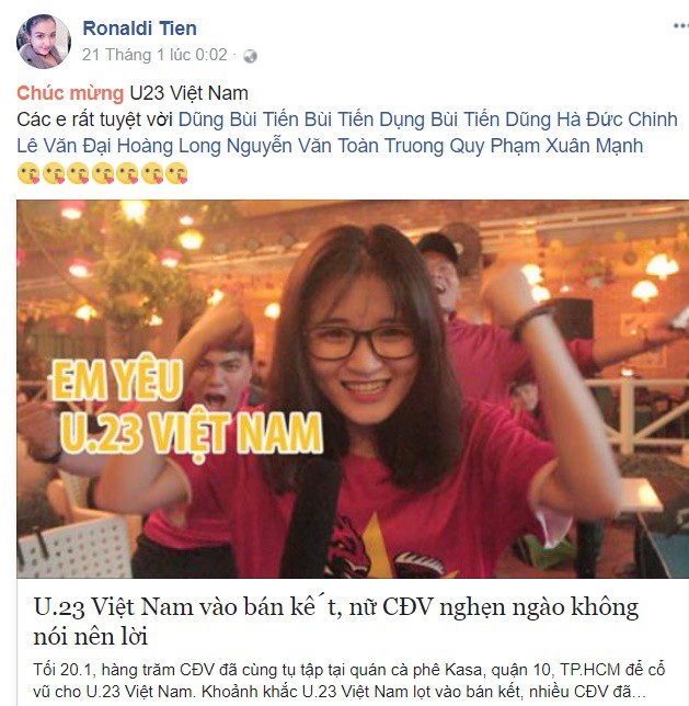 Phát hiện ra ảnh chụp thân thiết với Bùi Tiến Dũng, cô gái xinh đẹp bị dân mạng truy quét