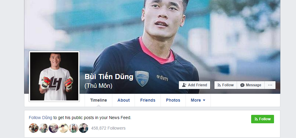 Facebook giả mạo thủ môn Bùi Tiến Dũng có 500.000 người theo dõi! Đây mới là tài khoản thật mọi người ơi