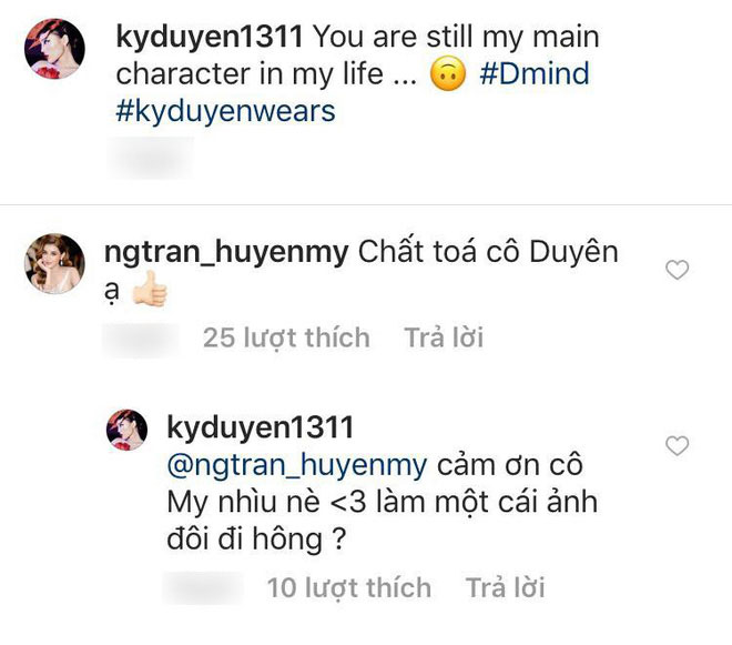 Hậu tin đồn bằng mặt không bằng lòng, Huyền My vui vẻ khen Kỳ Duyên, thể hiện mối quan hệ tốt đẹp