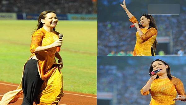 Phi Nhung thuê xe bán kẹo kéo ra chợ để cổ vũ U23 Việt Nam