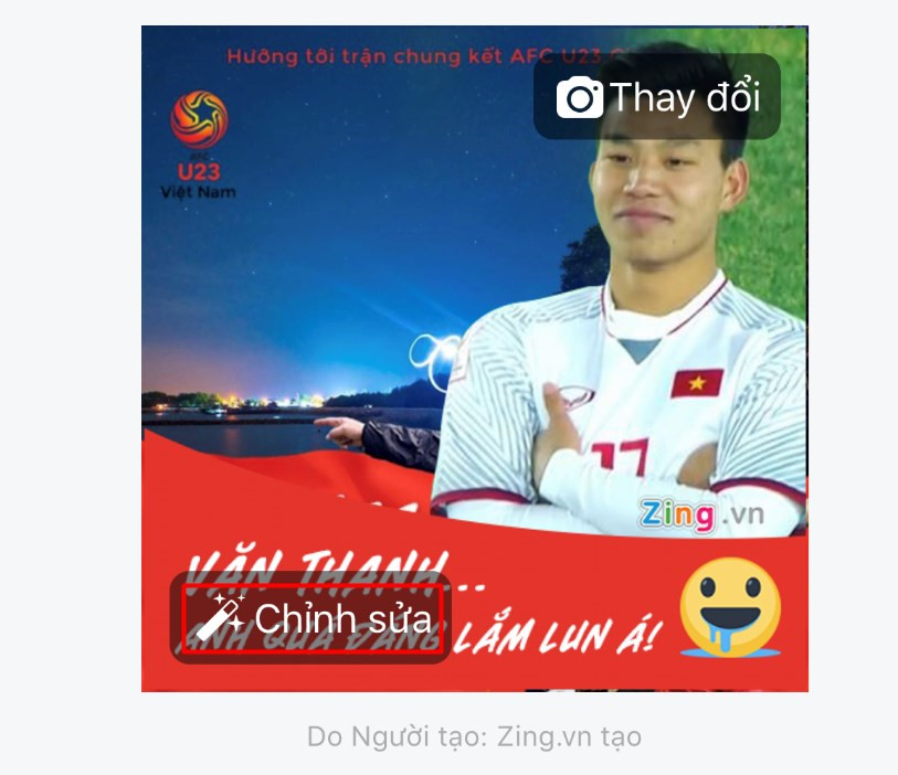 Thay avatar Facebook bằng khung ảnh cổ vũ đội tuyển U23 Việt Nam