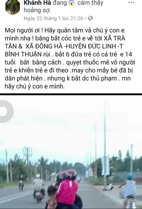 Dân Bình Thuận hoang mang vì thông tin 6 trẻ bị bắt cóc Dân Bình Thuận hoang mang vì thông tin 6 trẻ bị bắt cóc