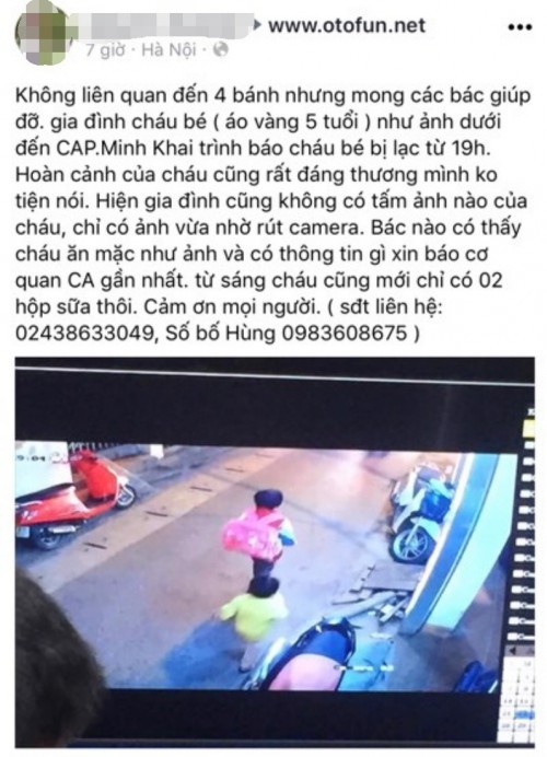 Người bố ở Hà Nội thất thần cầu cứu cộng đồng mạng, nhờ tìm kiếm con trai 5 tuổi mất tích bí ẩn