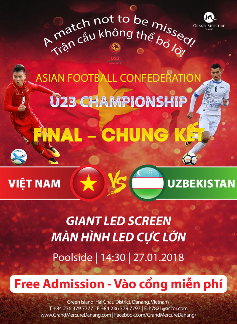 Đón xem trận cầu lịch sử cùng Grand Mercure Danang Đón xem trận cầu lịch sử cùng Grand Mercure Danang