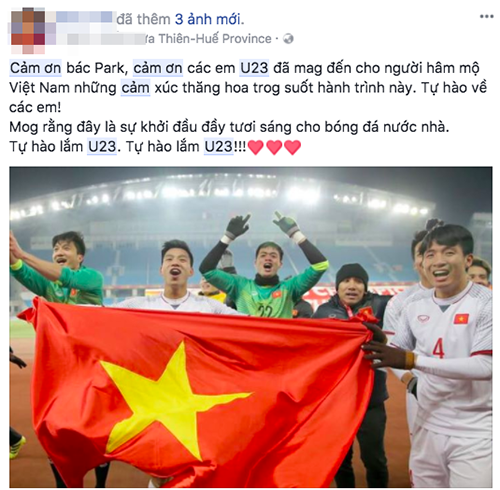 Mạng xã hội ngập tràn lời cảm ơn thầy trò đội tuyển U23 Việt Nam