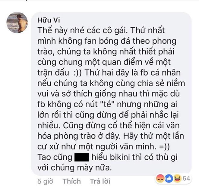 Nam người mẫu Hữu Vi gây phẫn nộ với phát ngôn không được ngắm bikini bay trong bão