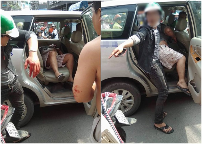 Sau va chạm nhỏ, nam thanh niên đội mũ GrabBike rút hung khí đâm người đi đường trọng thương