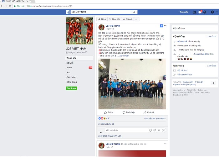 Hơn 27.000 người Việt lộ thông tin vì Facebook giả mạo của cầu thủ U23 Việt Nam Hơn 27.000 người Việt lộ thông tin vì Facebook giả mạo của cầu thủ U23 Việt Nam