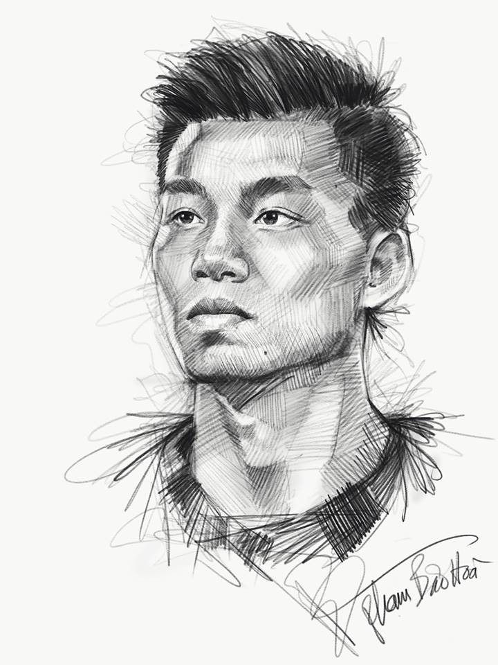 Trọn bộ tranh ký họa dàn cầu thủ cực phẩm U23 Việt Nam