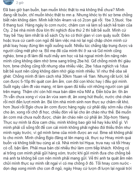 Phẫn nộ khi chồng thấy con khóc không dỗ còn quát vợ Có 2 đứa không chăm nổi