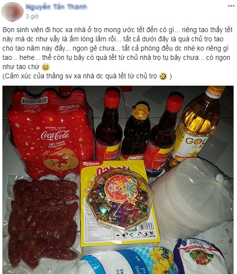 Dân mạng hết lời ca ngợi chủ trọ tâm lý nhất Vịnh Bắc Bộ khi tặng quà Tết cho sinh viên