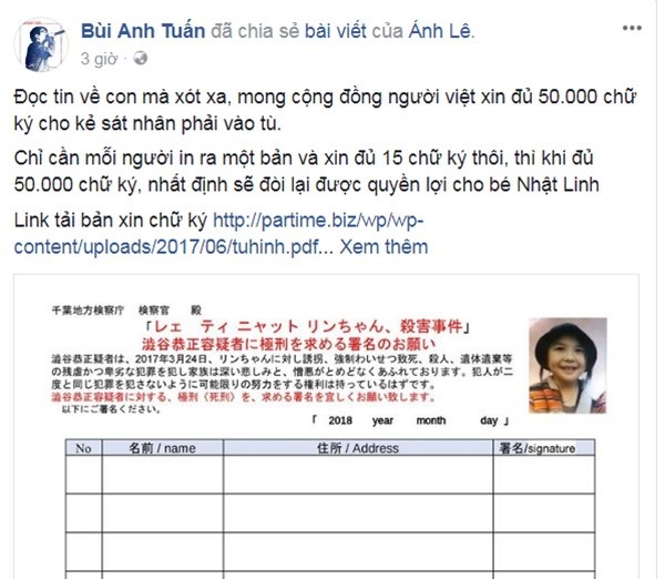 Dàn sao Việt đồng lòng kêu gọi xin chữ ký, đòi lại công bằng cho bé Nhật Linh