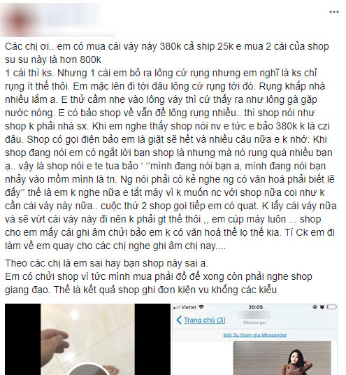 Mua váy lông đính kim sa về diện Tết, cô nàng gặp cảnh váy ơi ở lại lông rụng nhé, còn bị chủ shop mắng tới tấp Mua váy lông đính kim sa về diện Tết, cô nàng gặp cảnh váy ơi ở lại lông rụng nhé, còn bị chủ shop mắng tới tấp