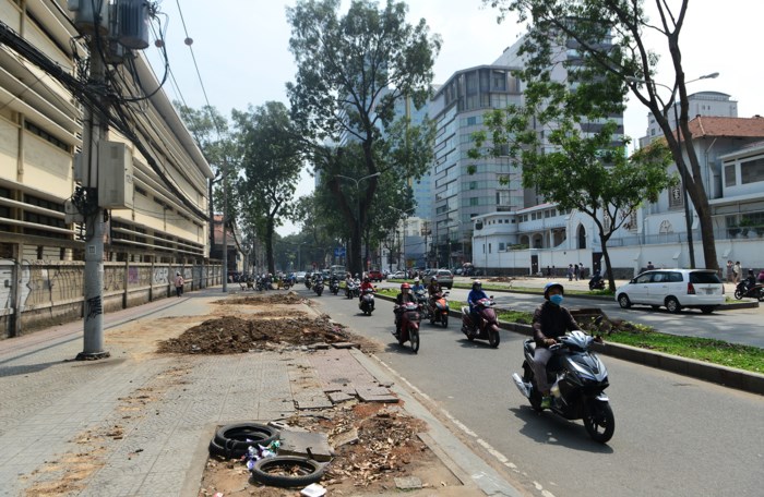 Đường Tôn Đức Thắng thay đổi bất ngờ sau khi hàng cổ thụ bị đốn hạ