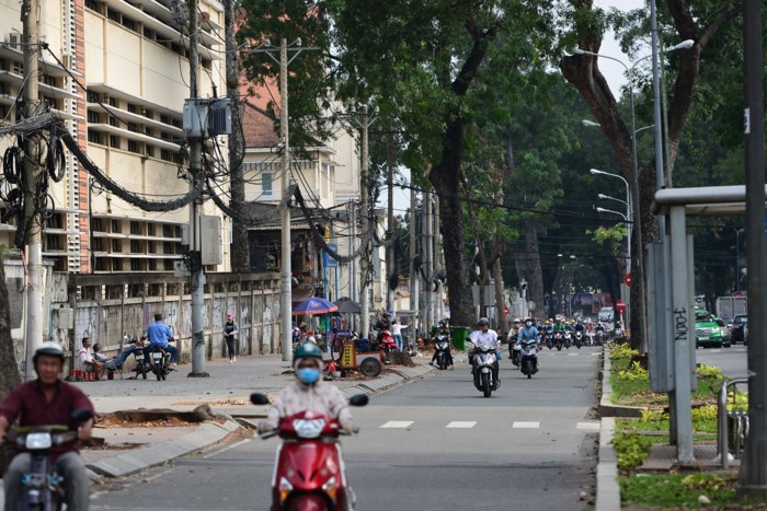 Đường Tôn Đức Thắng thay đổi bất ngờ sau khi hàng cổ thụ bị đốn hạ