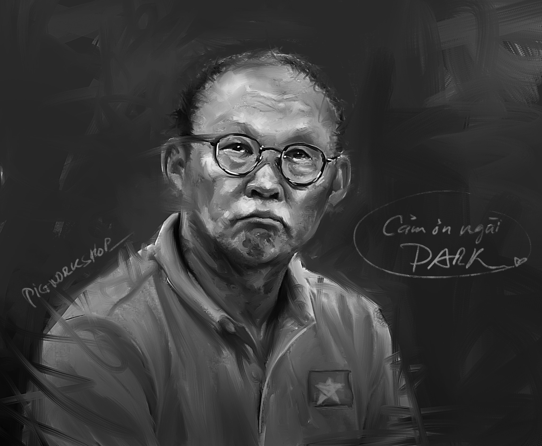 HLV Park Hang-seo và cầu thủ U23 Việt Nam trông thế nào qua tranh 2D?