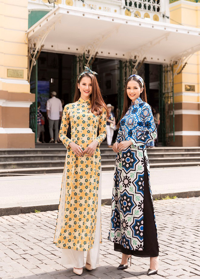 Xu hướng áo dài Tết 2018: Vẫn tràn ngập áo dài kết hợp váy xòe