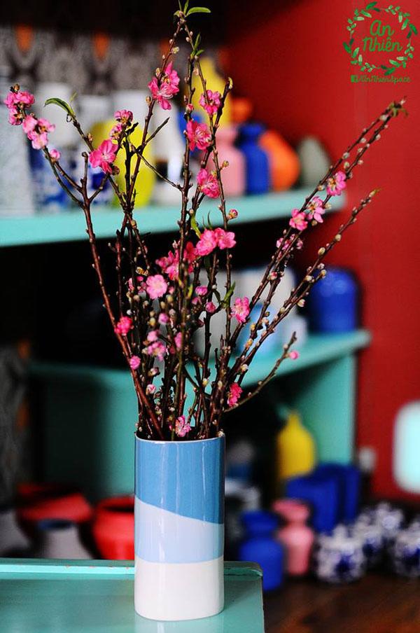 Bất ngờ với những cành đào chỉ 10.000 đồng được chị em cắm sáng tạo mà đẹp lạ