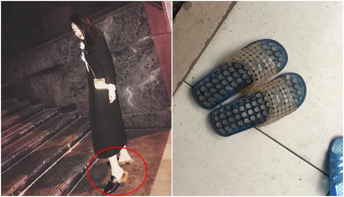 Hà Nội: Xỏ dép Gucci 24 triệu đi làm móng, ra về cô gái tá hỏa khi hàng hiệu bỗng biến thành... dép tổ ong