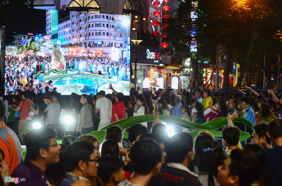 Hàng nghìn người đổ về đường hoa Nguyễn Huệ trong đêm khai mạc