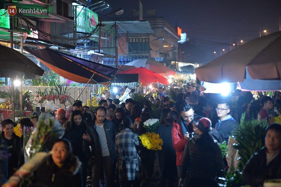 Chùm ảnh: Tấp nập chợ hoa Quảng An đêm trước giao thừa