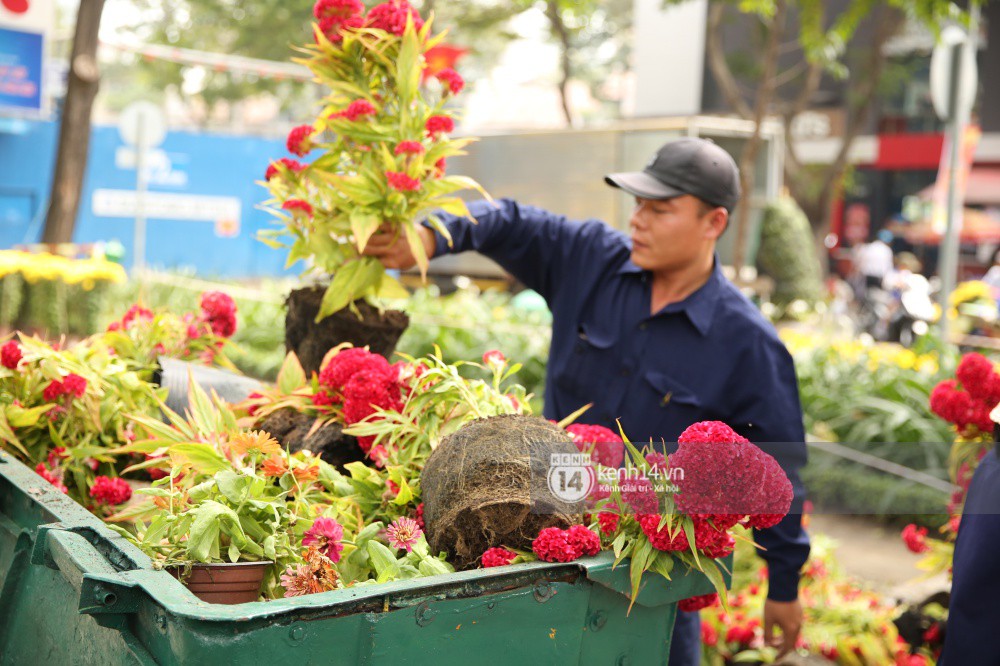 Clip: Không bán hết hàng trưa 30 Tết, nhiều tiểu thương tự tay đập nát chậu hoa, vứt vào thùng rác