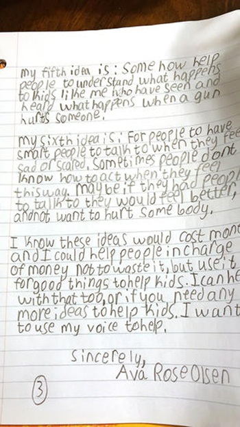 Bức thư an ủi bé gái ám ảnh vì xả súng của Trump