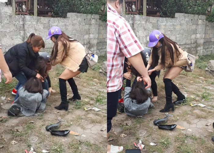 Cô gái trẻ bị túm tóc, đánh ghen ngay giữa đường vào trưa 30 Tết vì cặp kè với đàn ông đã có gia đình