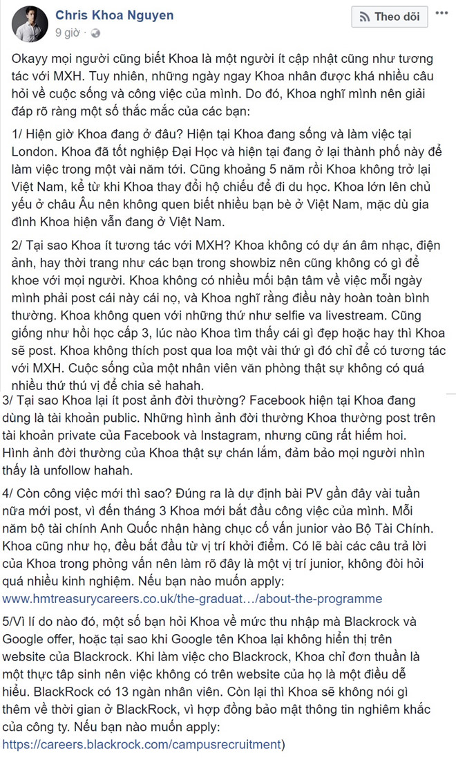 Chris Khoa: Mọi người đang hiểu lầm thông tin về mình