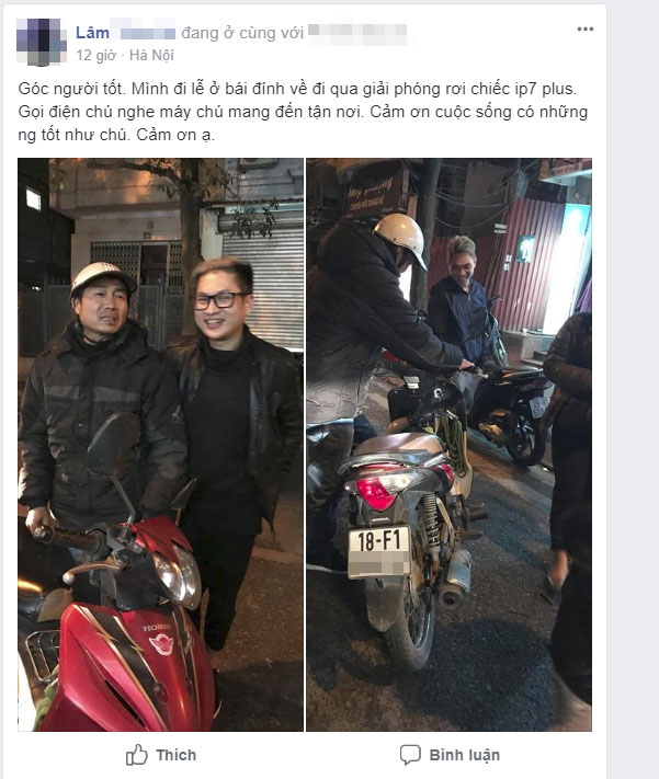 Rơi iPhone 7 plus trên đường, khi gọi vào máy tìm thì người chủ nhận được món quà lớn hơn