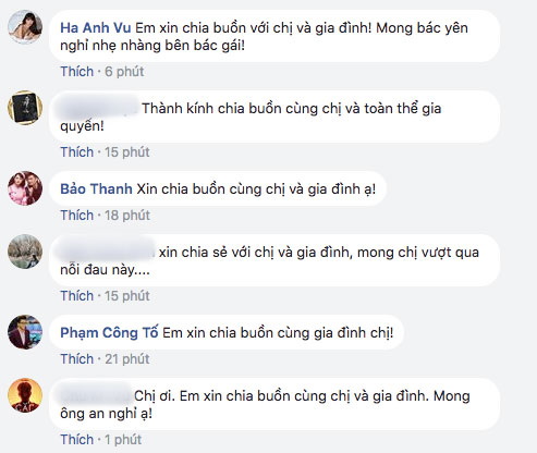 Hà Anh, Bảo Thanh gửi lời chia buồn khi bố MC Thảo Vân đột ngột qua đời