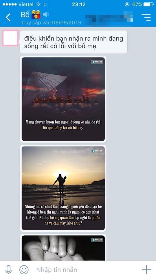 Tin nhắn của bố mẹ và ý nghĩa đằng sau khiến nhiều đứa con cay mắt