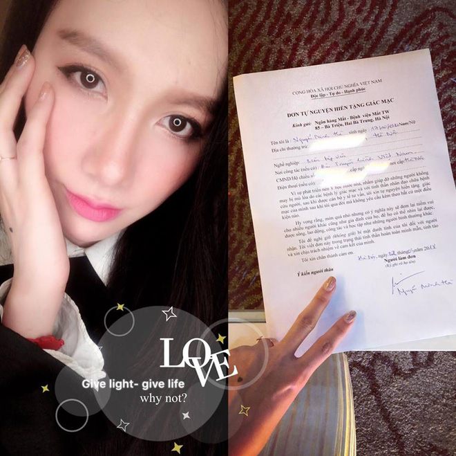 Nữ MC xinh đẹp VTV bất ngờ làm đơn xin hiến giác mạc khi qua đời