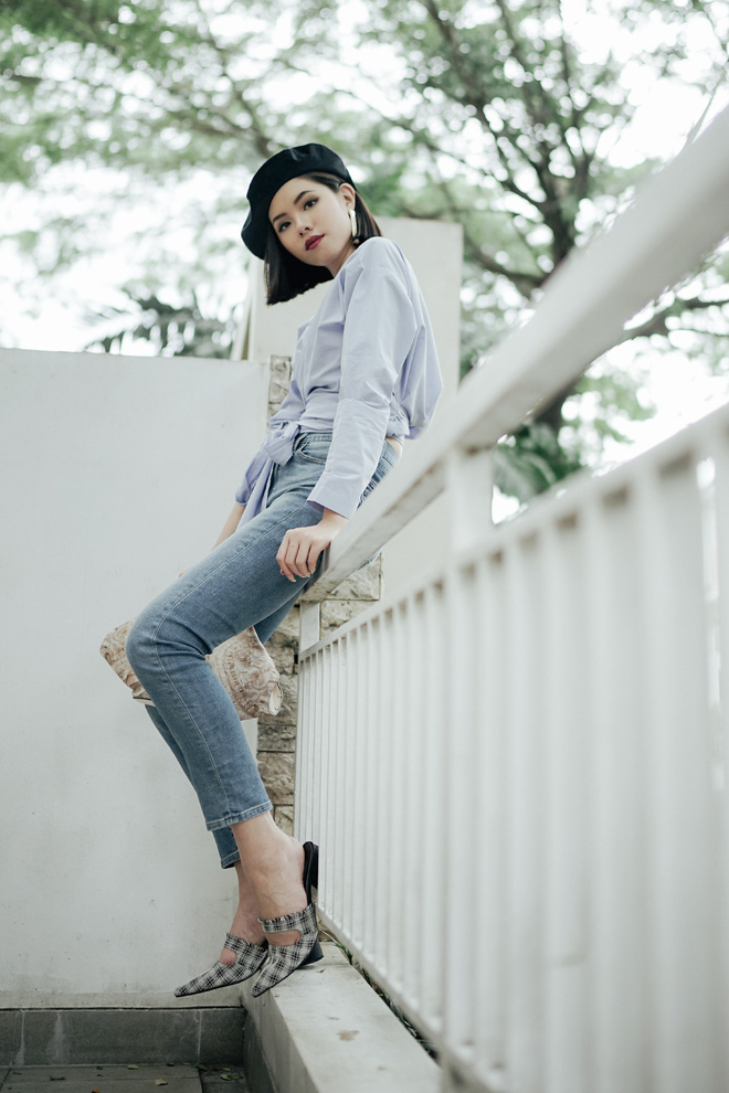 Diện quần âu và sơmi cách điệu đẹp như các quý cô châu Á trong street style đầu tháng 3