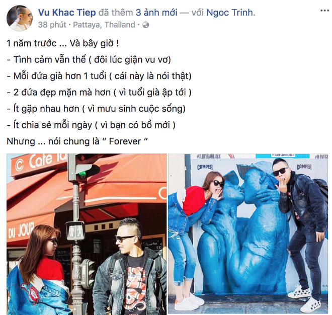 Đăng ảnh thân thiết cùng Ngọc Trinh nhưng Khắc Tiệp lại bất ngờ tiết lộ bạn thân đã có tình mới