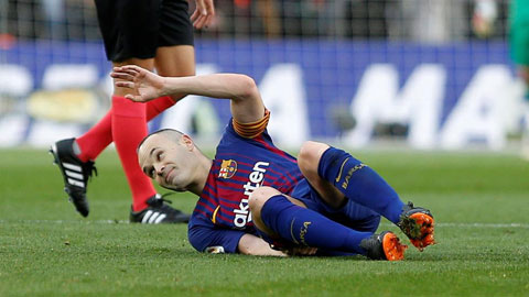 Iniesta nghỉ 1 tháng, Barca lo sốt vó Iniesta nghỉ 1 tháng, Barca lo sốt vó