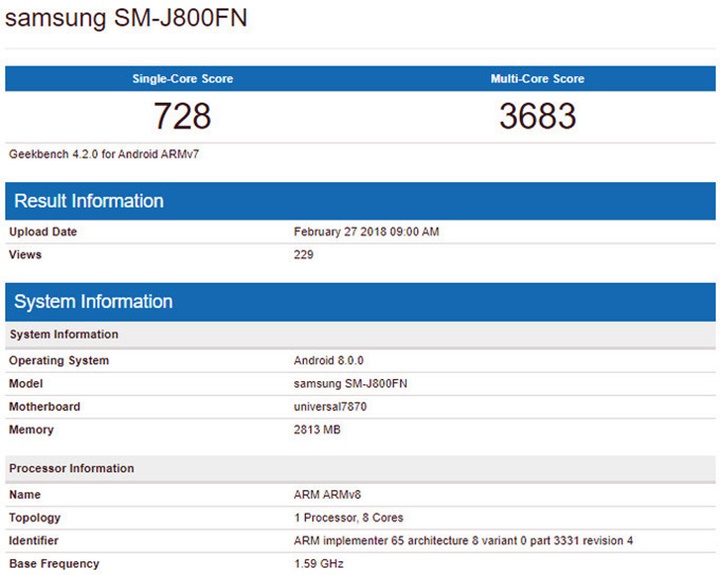 Samsung Galaxy J8 rò rỉ cấu hình trước ngày ra mắt Samsung Galaxy J8 rò rỉ cấu hình trước ngày ra mắt