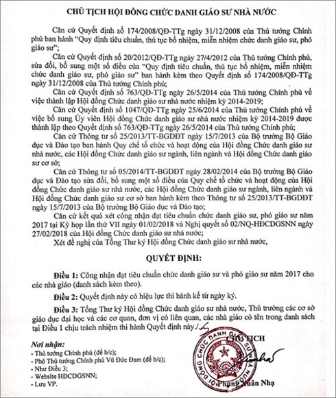 Bộ trưởng Y tế và nhiều quan chức không còn tên ở danh sách GS, PGS