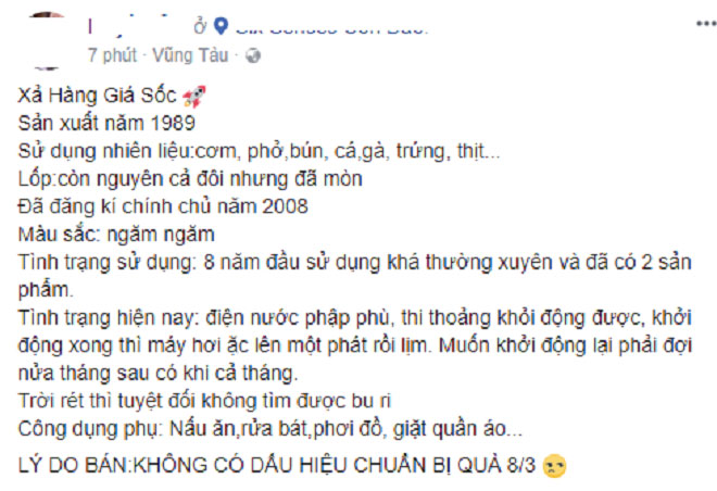 Sắp 8/3 rồi, anh em không mau chuẩn bị quà tặng vợ thì cứ liệu hồn bị đem đi rao bán như thế này đây