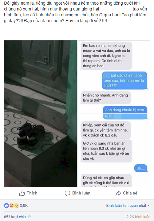 Bí mật đến nhà tặng quà bạn gái, chàng trai choáng khi thấy đôi giày nam lạ trước cửa