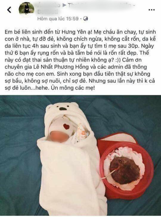 Sinh con thuận tự nhiên, không cắt rốn: Đừng đem sinh mệnh con làm chuột bạch câu like!