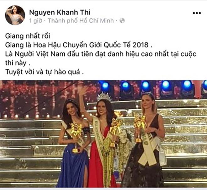 Cảm xúc vỡ oà của sao Việt trước chiến thắng vang dội của tân Hoa hậu Chuyển giới Hương Giang