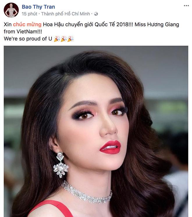 Cảm xúc vỡ oà của sao Việt trước chiến thắng vang dội của tân Hoa hậu Chuyển giới Hương Giang