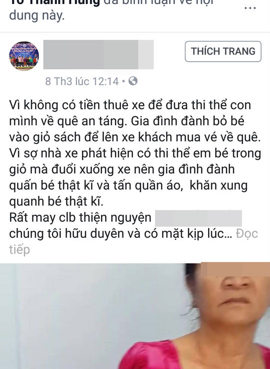 Thực hư clip người cha bỏ thi thể con vào túi xách đưa về quê vì nghèo