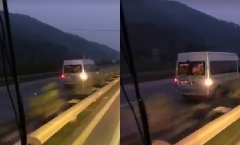 Clip: Kinh hoàng ô tô 16 chỗ chạy ngược chiều vun vút trên cao tốc Hà Nội - Lào Cai