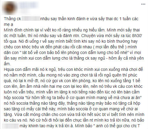 Vừa sảy thai 1 tuần, người vợ này chẳng những không được an ủi mà còn bị chồng tát bật máu trước mặt con nhỏ