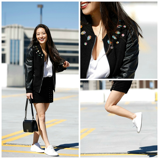 Phối trang phục đẹp cùng kiểu áo thun đơn giản