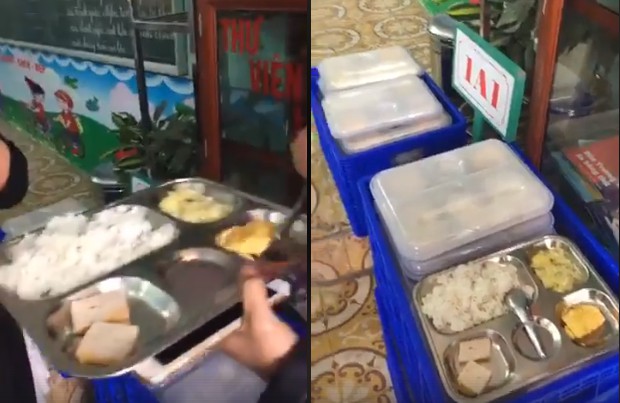 Phụ huynh ngỡ ngàng khi suất ăn trị giá 13.000 đồng của học sinh lớp 1 chỉ có 2 miếng chả và 1 miếng trứng