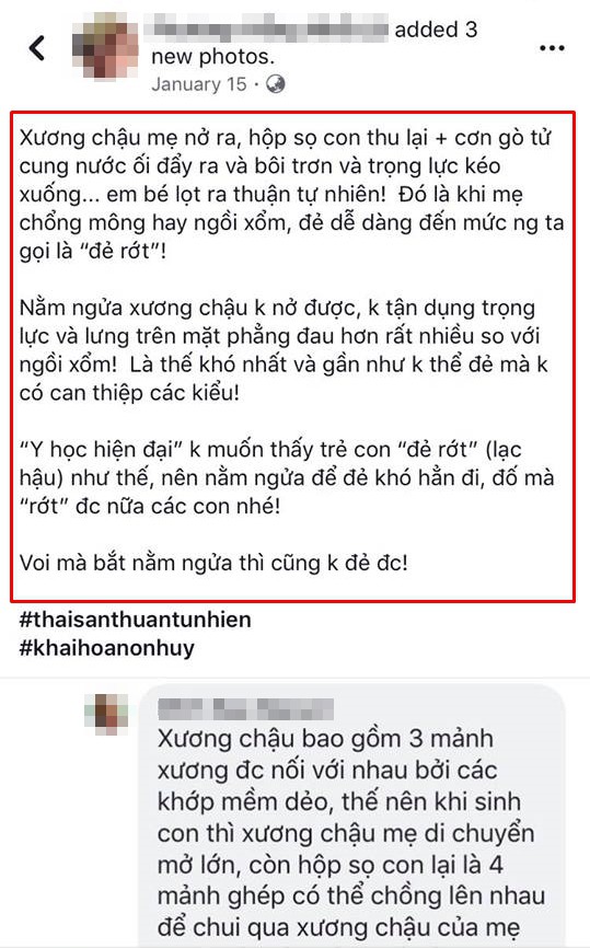 Sốc trước những bình luận từ tài khoản facebook tư vấn sinh thuận tự nhiên: Mấy con kia đẻ sao, con người đẻ vậy!