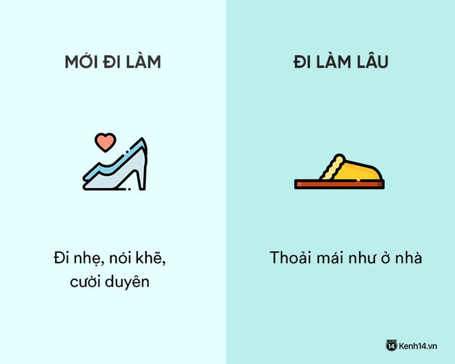 Sự khác nhau phũ phàng giữa hồi mới đi làm và khi đã đi làm lâu năm Sự khác nhau phũ phàng giữa hồi mới đi làm và khi đã đi làm lâu năm